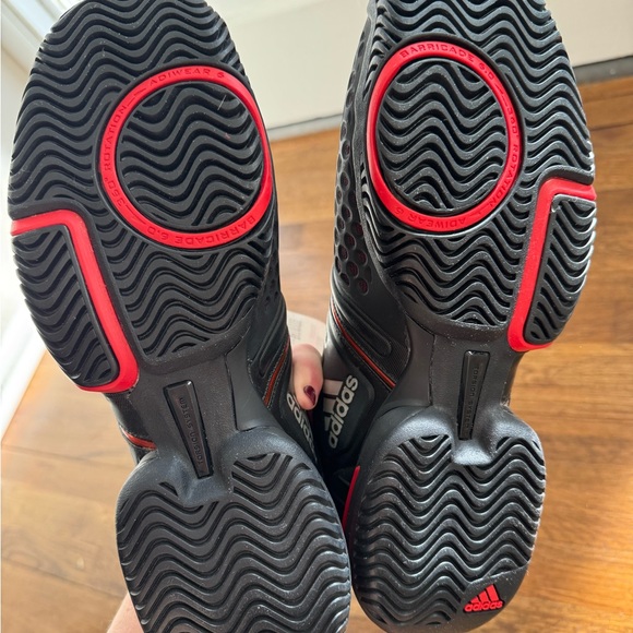 Adidas Women’s Black and Red Barricade Shoes - Picture 3 of 3